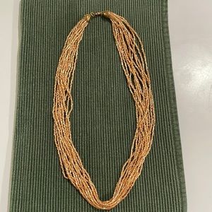 Vintage Gold Tone 12 Strand Beaded Necklace